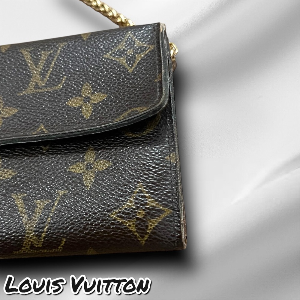 Louis Vuitton Brown and Gold Wallet with off brand Chain - Picture 4 of 17